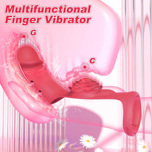 Finger Vibrator Adult Sex Toys - G Spot Vibrator Clitoral Stimulator Rose Toy - Playful Cakes