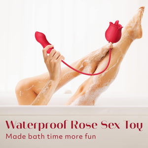 Playful Cakes 4 - in - 1 Rose Vibrator - 9 Tongue Licking & Thrusting G - Spot Stimulator - Playful Cakes