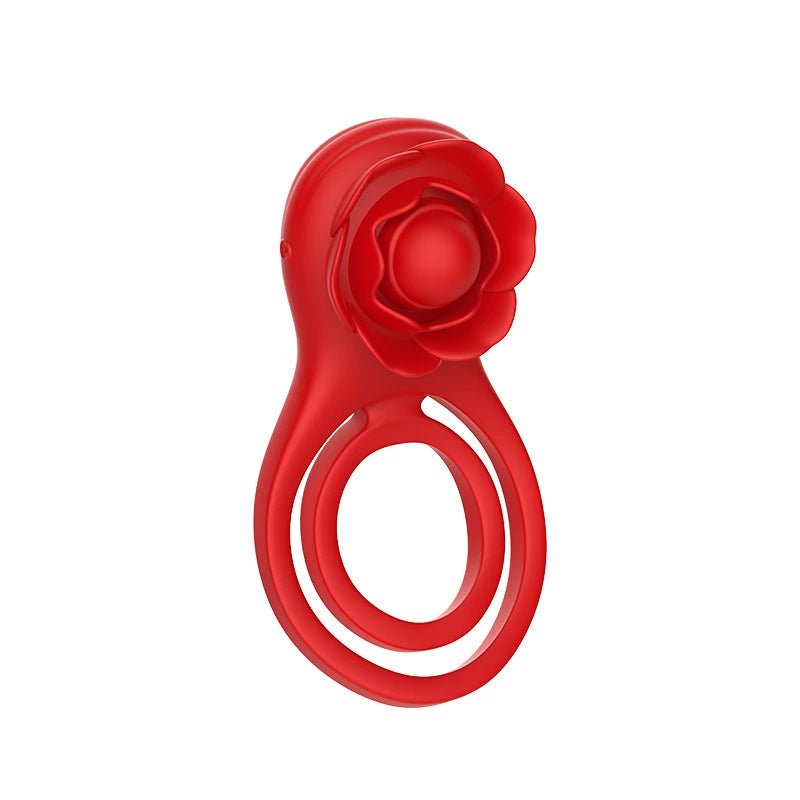 Playful Cakes Vibrating Cock Ring with Rose Clitoral Stimulator - Playful Cakes