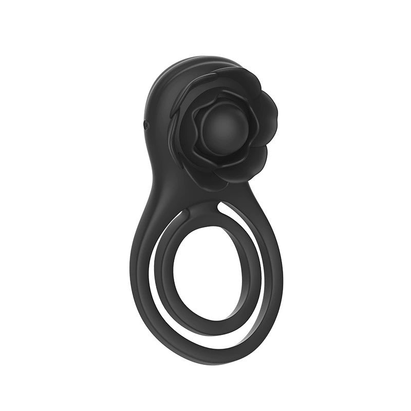 Playful Cakes Vibrating Cock Ring with Rose Clitoral Stimulator - Playful Cakes