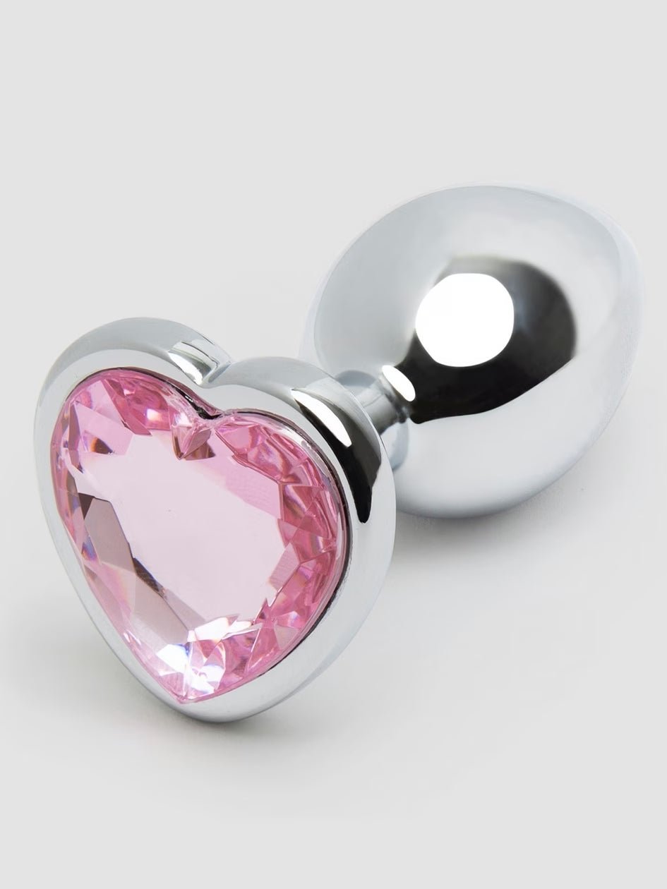 PlayfulCake Jeweled Heart Metal Butt Plug 2.5 Inch - Playful Cakes